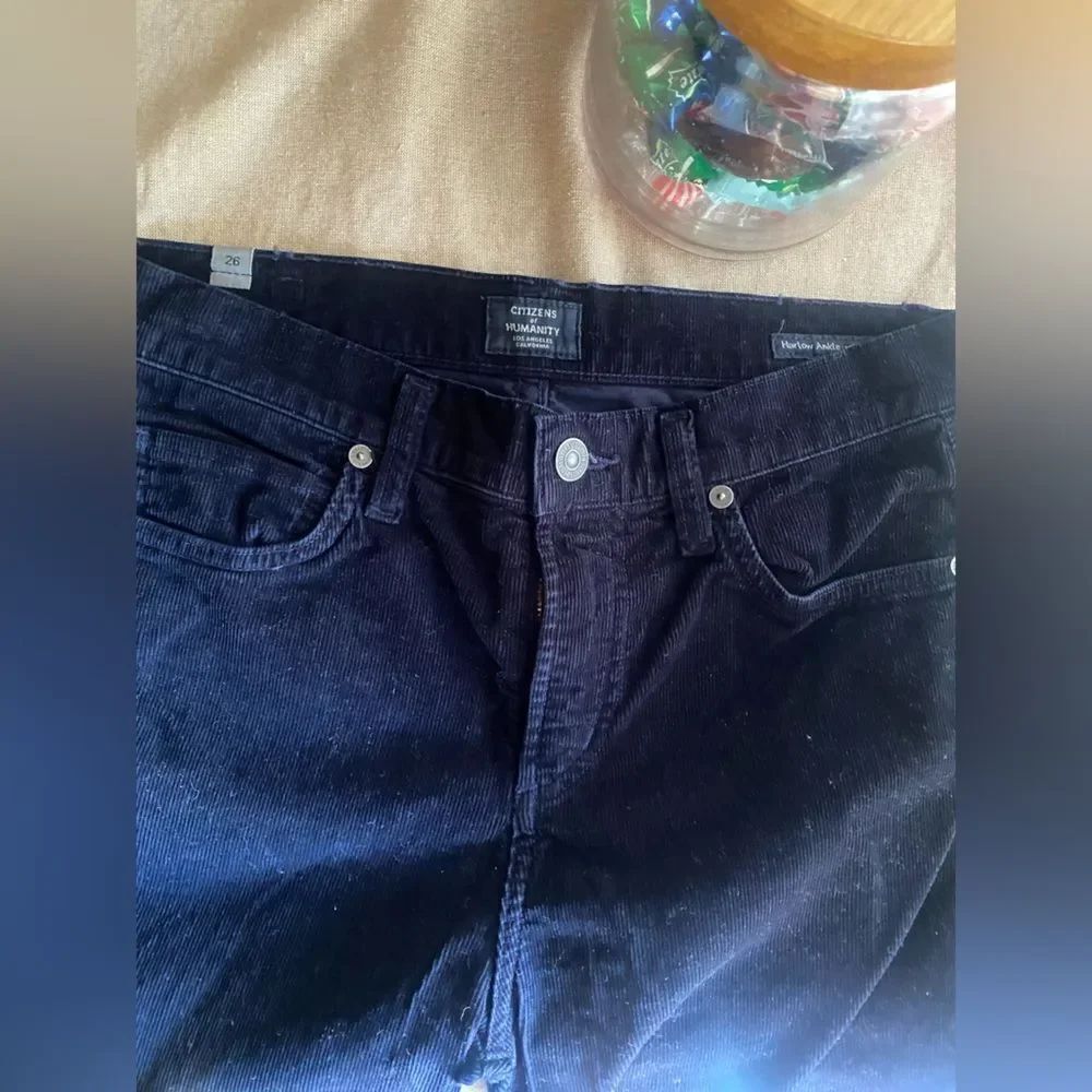 Citizens of Humanity Jeans Womens Navy Harlow Ankle Mid Rise Slim Corduroy Sz 26 - Picture 10 of 13
